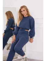 Zateplená súprava s krátkou džínsovou mikinou