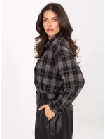 Dámska kockovaná flanelová košeľa čierna (21638)