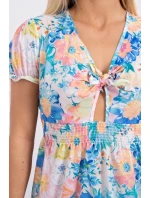 Kvetinové šaty s výstrihom do V púdrovo ružovej Kvetinové šaty s výstrihom do V púdrovo ružovej