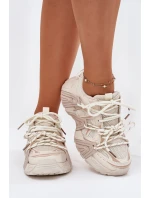 Sneakersy Buty Sportowe Damskie Beżowe Tonelli