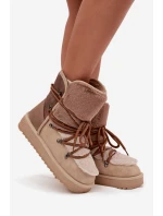 Dámske snehové topánky s kožušinou DFSH370012 Beige - DFranklin