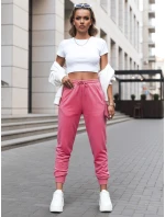 Dámske velúrové ružové tepláky FashionStreet UY2839 Dámske velúrové ružové tepláky FashionStreet UY2839