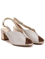 Dámske zlaté sandále na podpätku Sergio Leone SK471