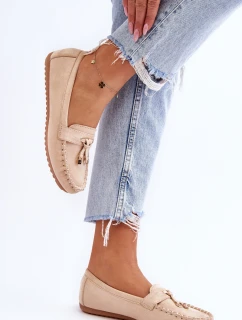 Klasyczne Zamszowe Mokasyny Beżowe Good Time