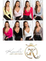 Dámsky sexy kardigán so zavinovacími prvkami IN-1537 Grey - Koucla