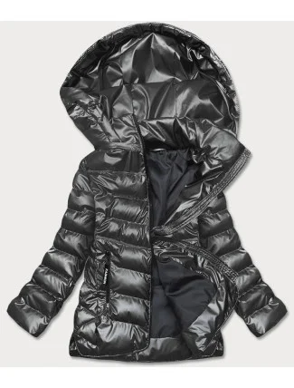 Strieborná prešívaná bunda pre prechodné obdobie (BR9790-70)