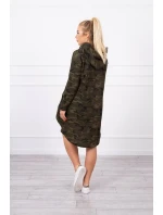 Moro khaki+zelené šaty