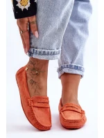 Damskie Zamszowe Mokasyny Pomarańczowe Lenvie