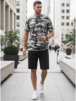Pánske maskáčové antracitové tričko FashionStreet RX5590