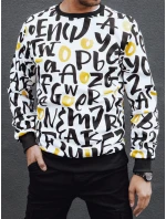 FashionStreet pánska biela mikina BX5761 FashionStreet pánska biela mikina BX5761