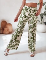 Dámske kvetinové nohavice so širokými nohavicami LOVEGARDEN zelené FashionStreet UY2656