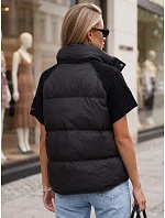 Krátka dámska prešívaná perová vesta, čierna, FashionStreet TY5925 Krátka dámska prešívaná perová vesta, čierna, FashionStreet TY5925