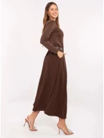 Elegantná maxi sukňa s ozdobným lemom hnedá (19720)