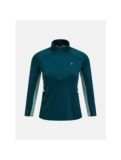 Dámske tričko PEAK PERFORMANCE W Core Half Zip Baselayer, zelená farba