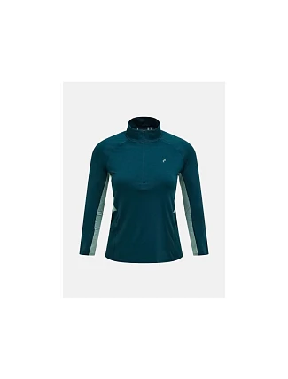 Dámske tričko PEAK PERFORMANCE W Core Half Zip Baselayer, zelená farba Dámske tričko PEAK PERFORMANCE W Core Half Zip Baselayer, zelená farba