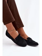 Dámské mokasíny s třásněmi černé Janelisse
