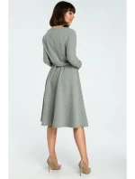 B087 Midi šaty - sivé