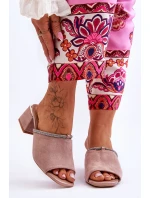 Semišové papuče na vysokom podpätku S.Barski KV-612-2 Beige Semišové papuče na vysokom podpätku S.Barski KV-612-2 Beige
