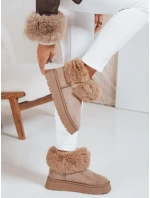 Dámske snehové topánky s kožušinou béžové FashionStreet ZY1056