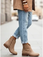 Dámske semišové ažurové topánky béžovej farby FashionStreet ZY1344