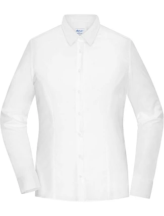 Daiber JN 1371 Popelínová blúzka slim fit s dlhým rukávom 02.1371 biela