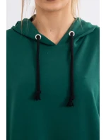 Šaty s kapucňou tmavo zelené