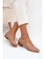 Baleriny Damskie Z Eko Skóry Na Płaskim Obcasie Beżowe Olyssia