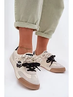 Dámske tenisky s dvojitým šnurovaním Big Star TT274168 Beige Dámske tenisky s dvojitým šnurovaním Big Star TT274168 Beige