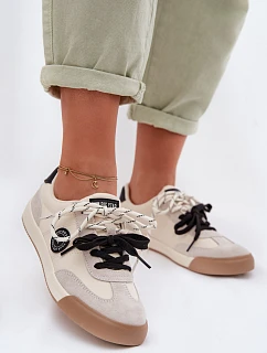 Dámske tenisky s dvojitým šnurovaním Big Star TT274168 Beige