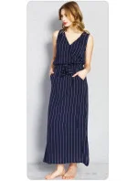 Dámske šaty Alena Tmavo modré s bielym vzorom - Vienetta