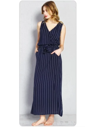 Dámske šaty Alena Tmavo modré s bielym vzorom - Vienetta