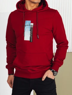 Pánska mikina s kapucňou bordová FashionStreet BX5728