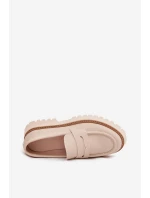 Dámske mokasíny na platforme Big Star - béžové