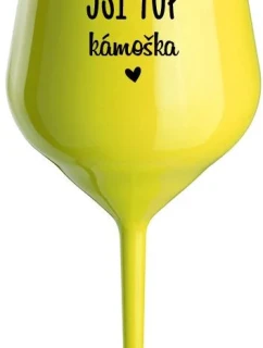 JSI TOP KÁMOŠKA - žlutá nerozbitná sklenice na víno 470 ml