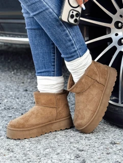 Dámske snežnice na platforme beige FashionStreet ZY1066
