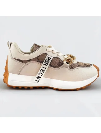 Béžové športové topánky s retiazkou (N-205)