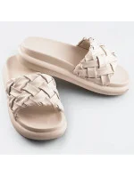 Béžové dámske šľapky so zapleteným opaskom (XA-137) Béžové dámske šľapky so zapleteným opaskom (XA-137)