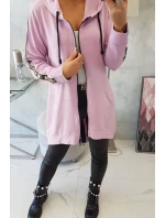 Mikina so zipsom na chrbte fialová