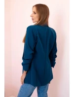 Bunda s klopami elegantná tmavá teal