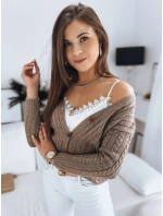 Dámsky sveter RIGLA béžový FashionStreet MY1637 Dámsky sveter RIGLA béžový FashionStreet MY1637