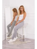 Tepláky so zaväzovaním v páse šedej