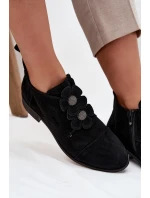Semišové dámske čižmy s ozdobnými kvetmi Zazoo 3080 Black Semišové dámske čižmy s ozdobnými kvetmi Zazoo 3080 Black