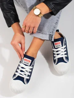 Komfortné dámske Granatowy tenisky bez podpätku