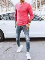 Pánsky klasický fuchsiový sveter FashionStreet WX1934 Pánsky klasický fuchsiový sveter FashionStreet WX1934