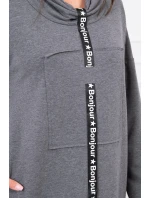 Šaty s kravatou v grafitovej farbe