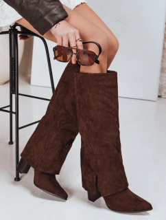 Dámske semišové kovbojské čižmy hnedé FashionStreet ZY1325