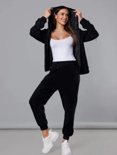 Čierny dámsky teplákový polarový komplet (YP-1024)