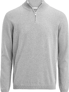 James Harvest Ashland Halfzip Unisex sveter s 1/4 zipsom 62.2515 šedá melírovaná