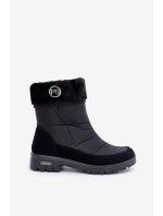 Damskie Modne Ocieplane Śniegowce Progress PROGJ-21-13 Czarne