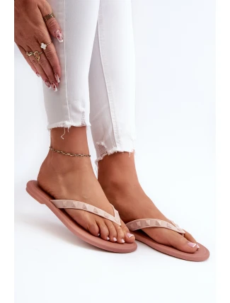 Płaskie Elastyczne Klapki Japonki Damskie ZAXY JJ285298 Różowe